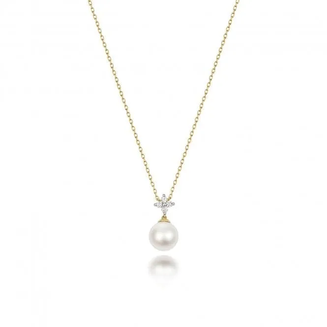 18ct Gold Diamond & Akoya Pearl Necklace NDQ200