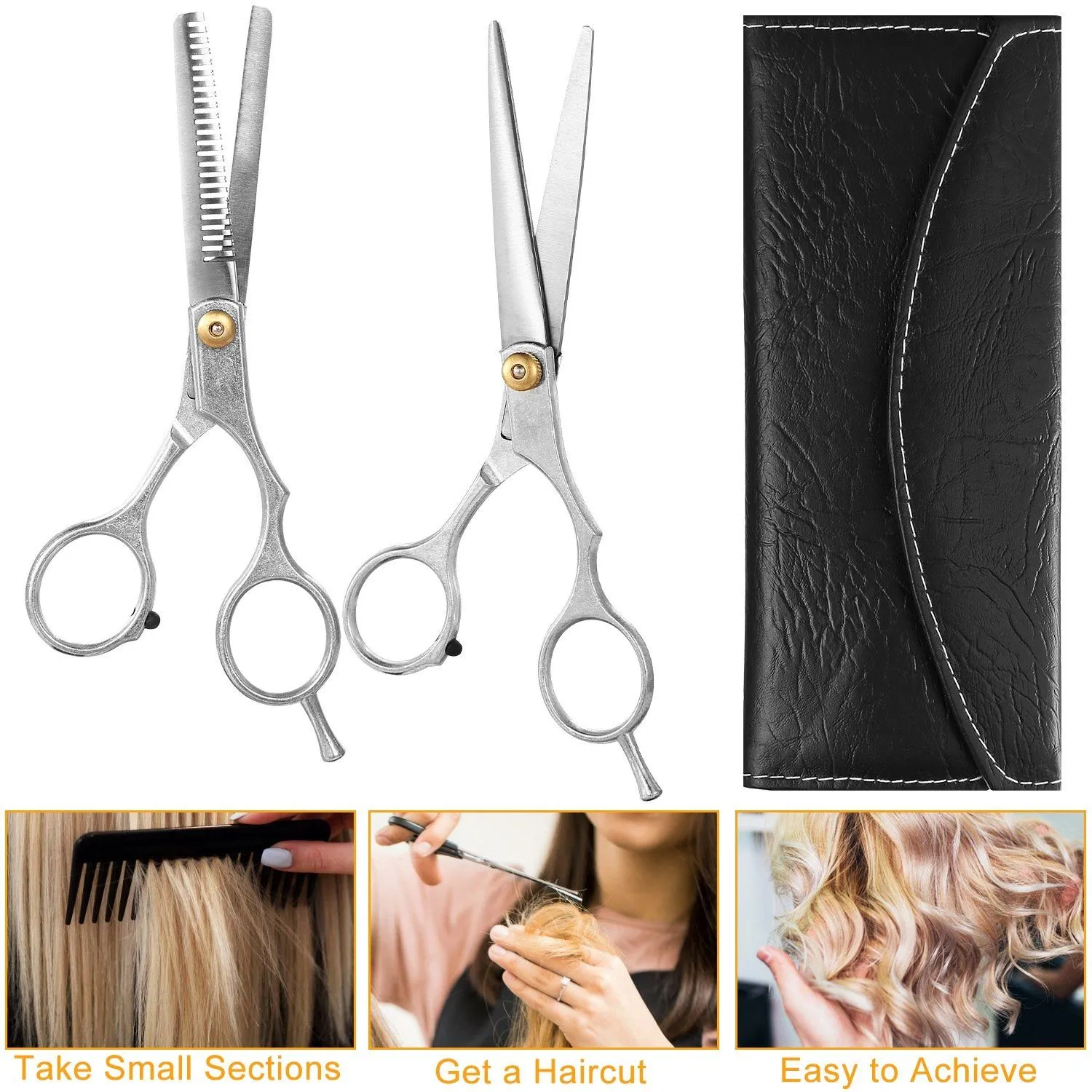 2-Piece: Professional Hair Cutting Scissors Set