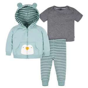 3 Piece Hoodie, Top   Pant Set - Boy - Penguin