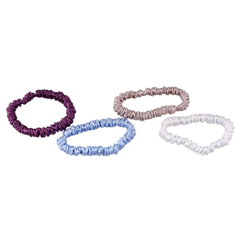 4 Pack Mini Silk Hair Ties - Simple - dropshipping