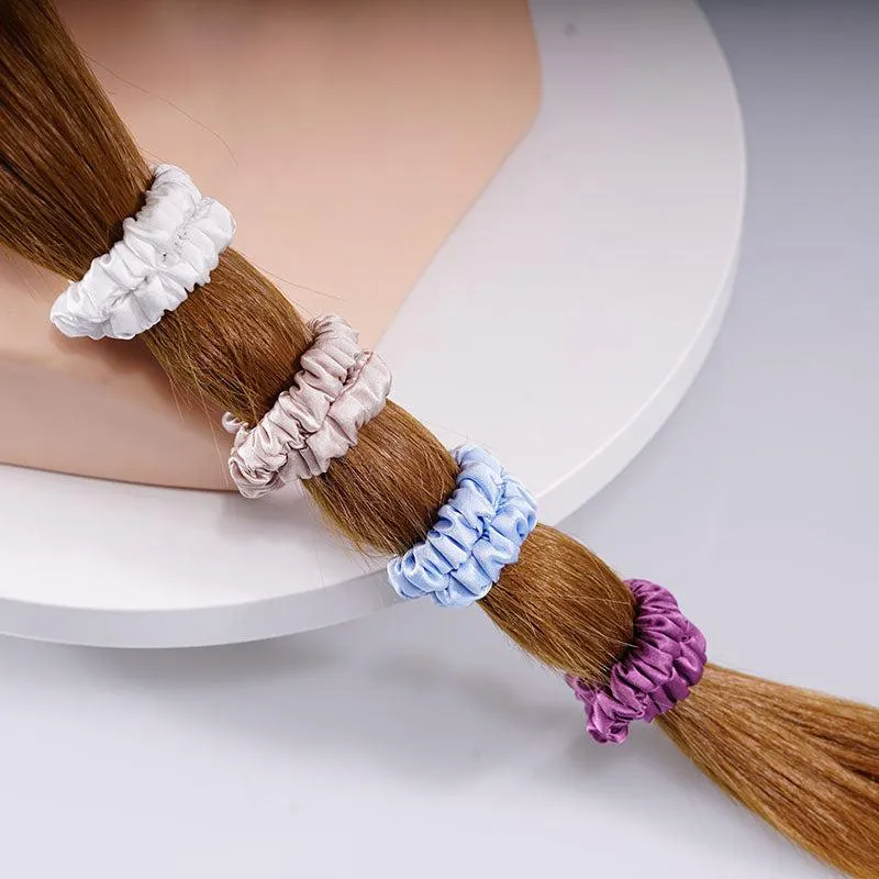 4 Pack Mini Silk Hair Ties - Simple - dropshipping