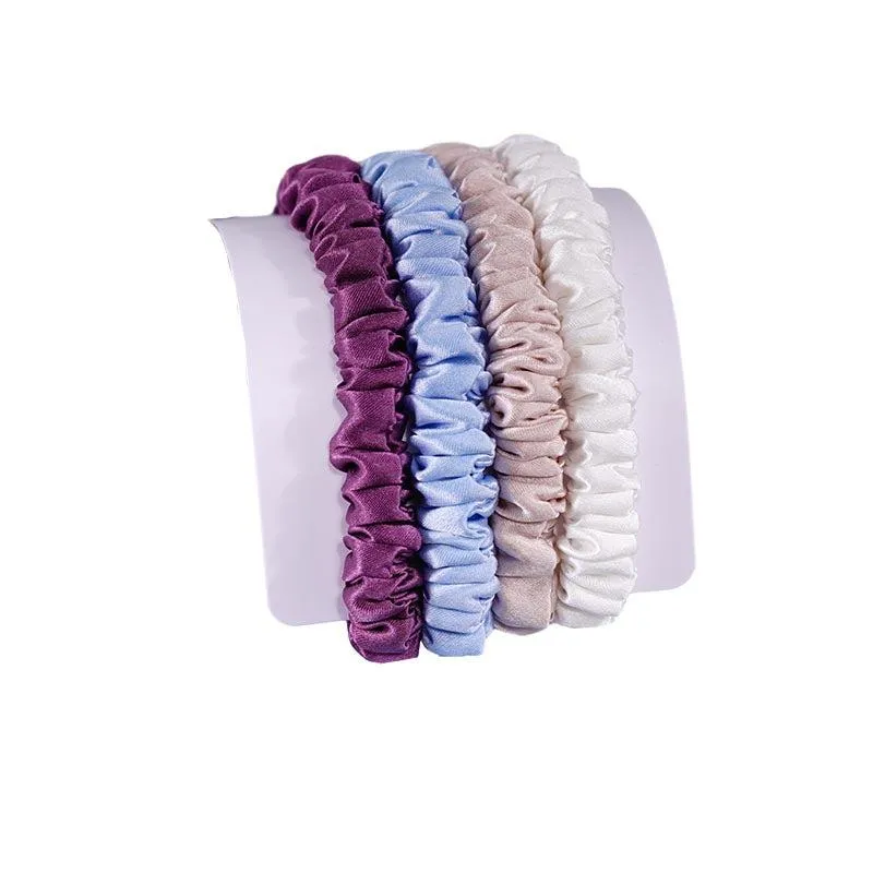 4 Pack Mini Silk Hair Ties - Simple - dropshipping