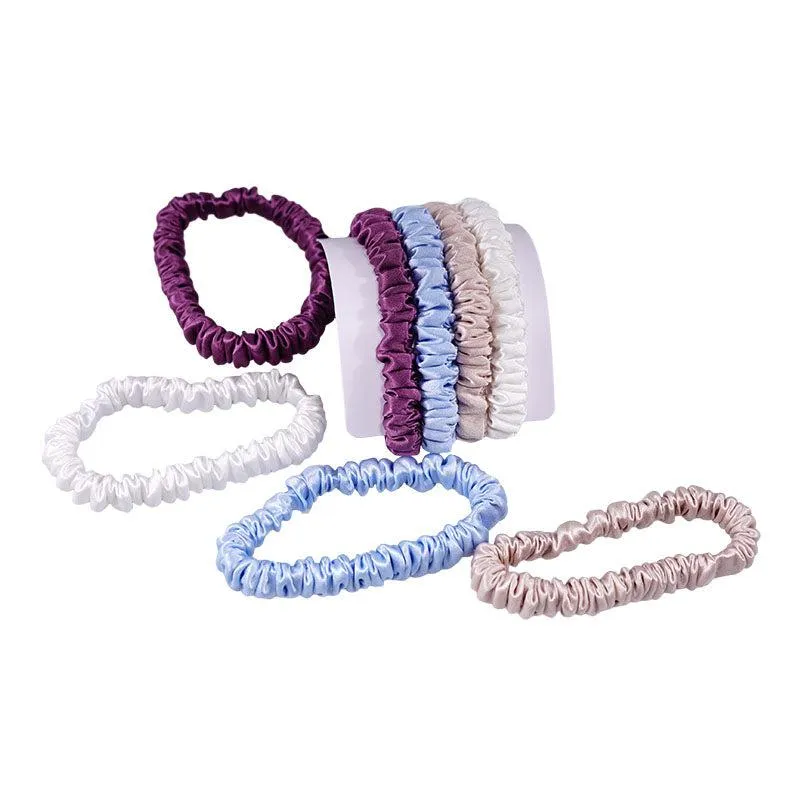 4 Pack Mini Silk Hair Ties - Simple - dropshipping