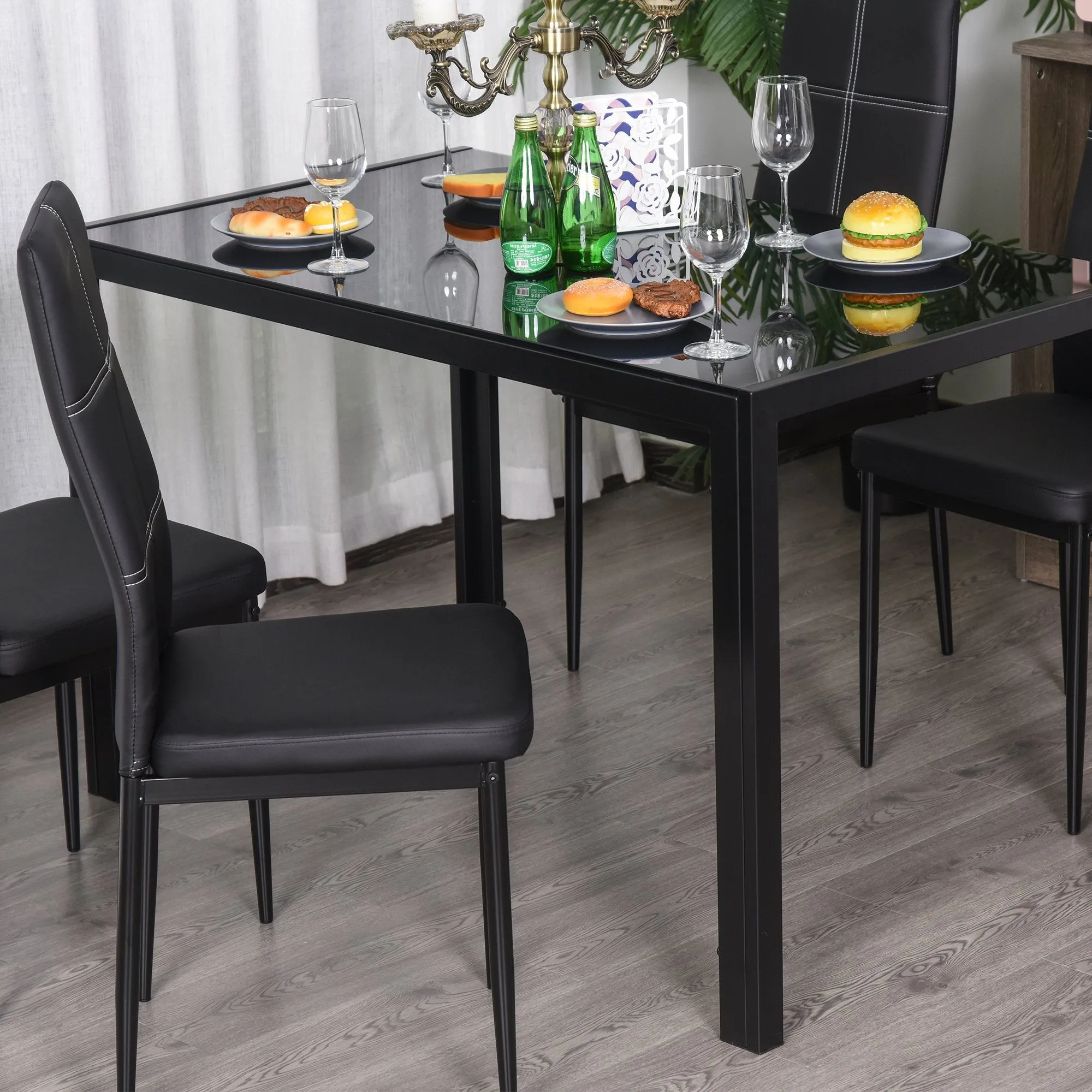 5pc Dining Set - Black