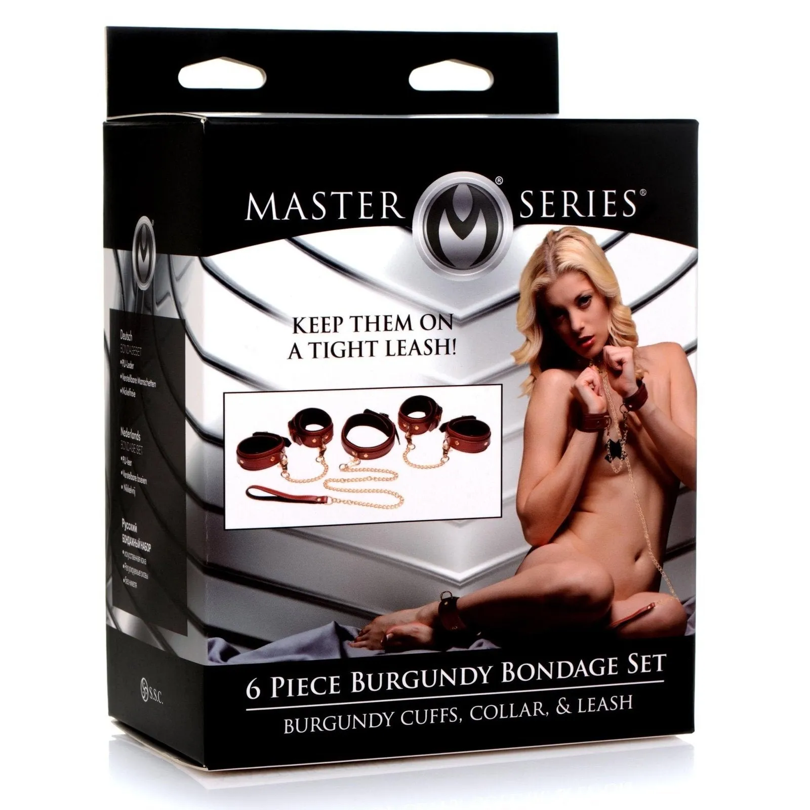 6 Piece Burgundy Bondage Set