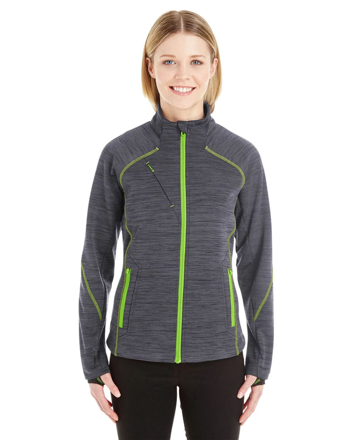 78697 Ash City - North End Sport Red Ladies' Flux Mélange Bonded Fleece Jacket