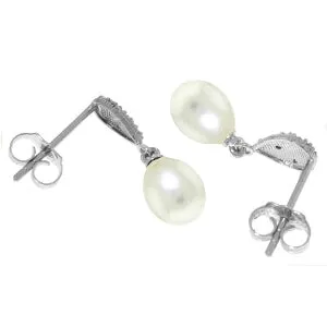 8.03 Carat 14K Solid Yellow Gold Splendid Pearl Diamond Earrings