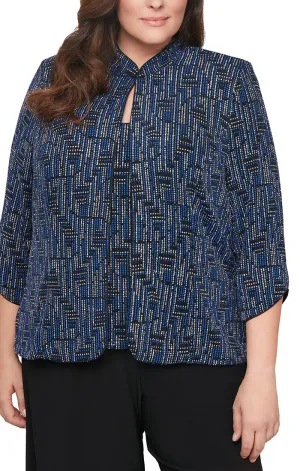 Alex Evenings 3/4-Sleeve Mandarin-Collar Jacket & Square Neck Tank Top Twinset ( Plus Size ) - Wholesale