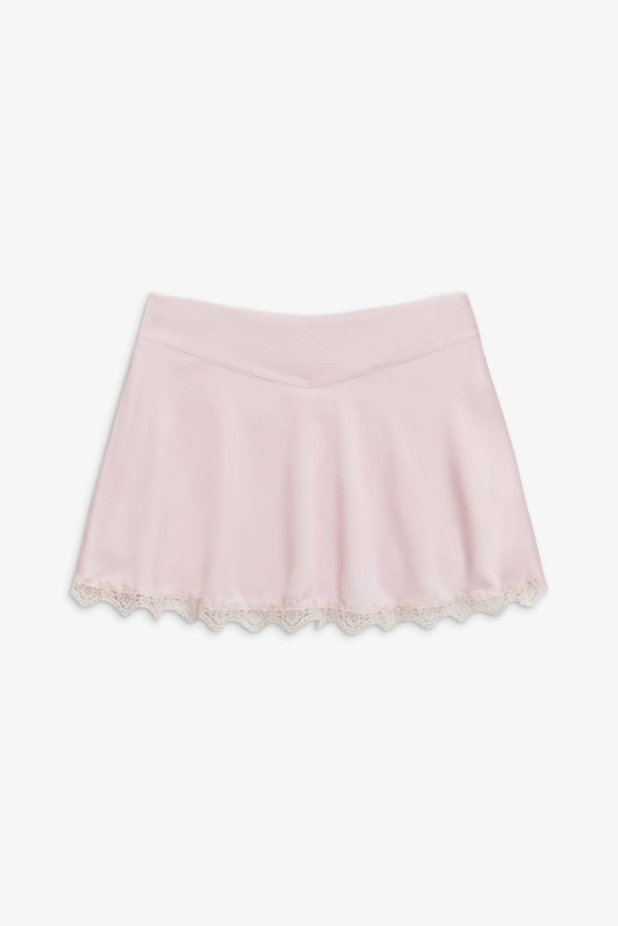 Angeline Satin Mini Skirt - Pink Porcelain