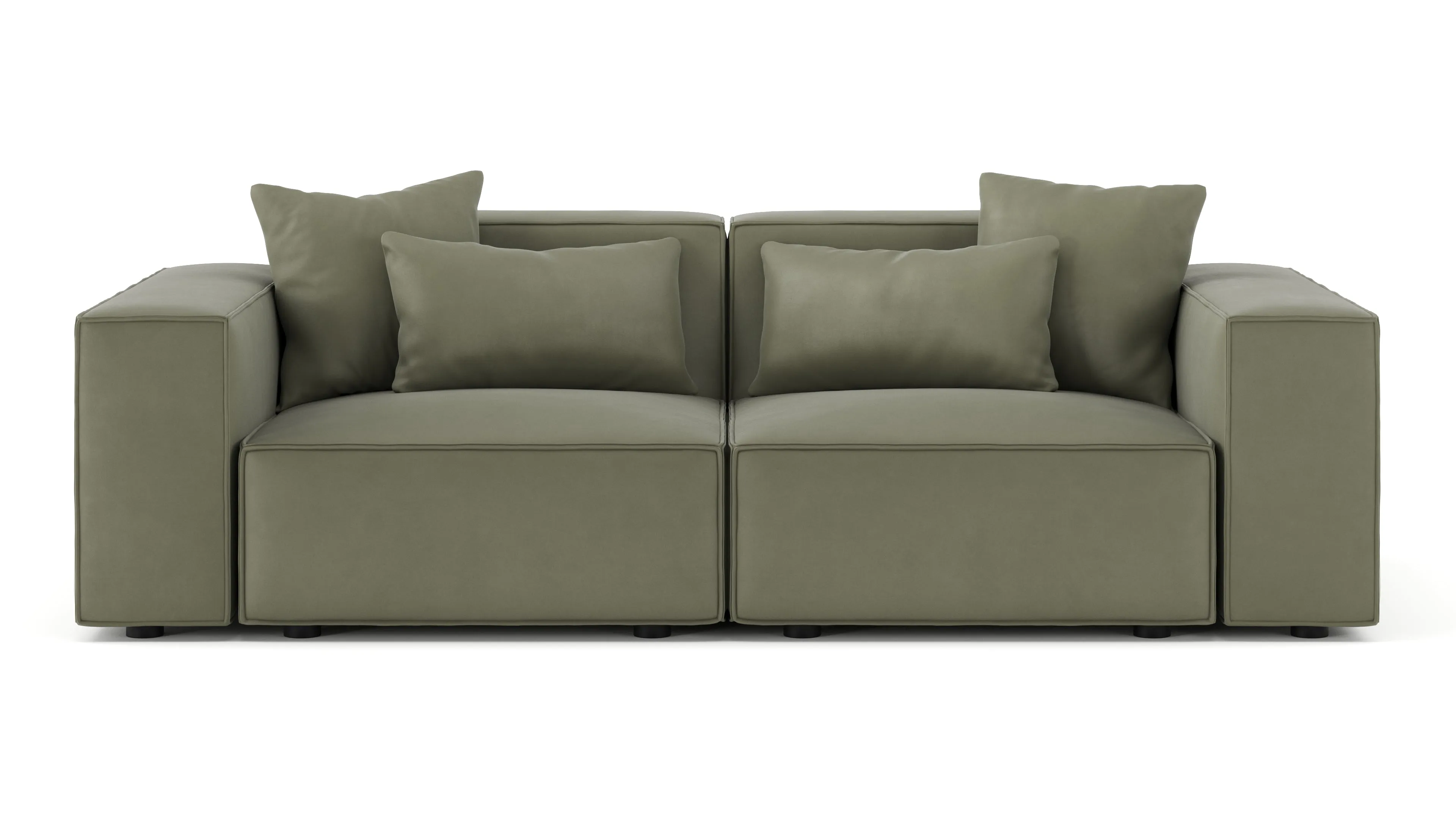 Arles - Arles Sectional, Two Seater, Sage Vegan Suede