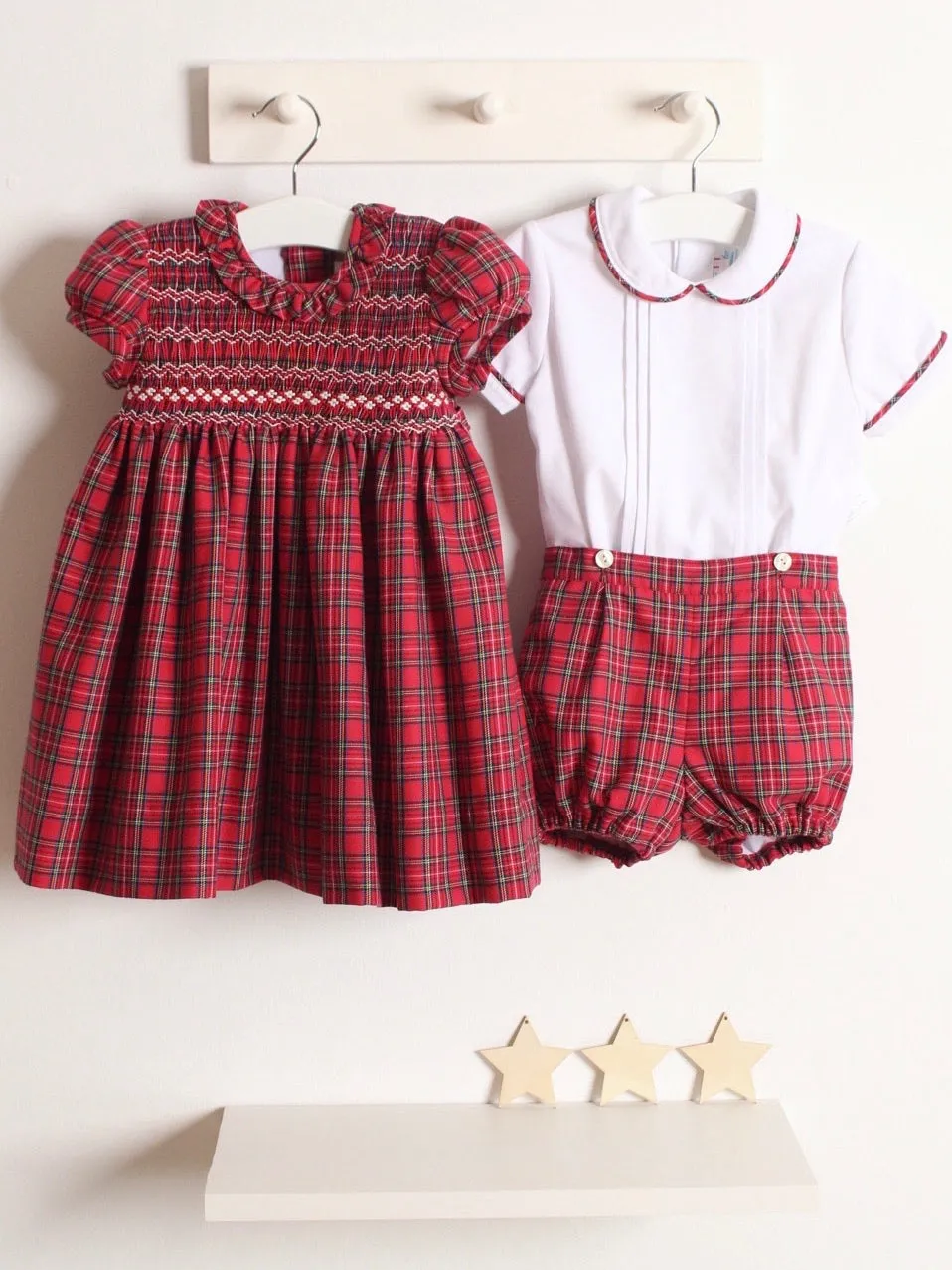 Artesanias Filitia 'Jonas' Red Tartan Short Set