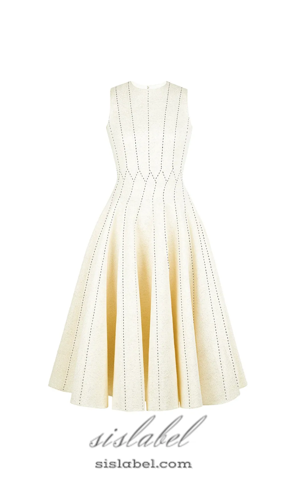 ASTRID SLEEVELESS PLEATED MIDI DRESS IN BEIGE