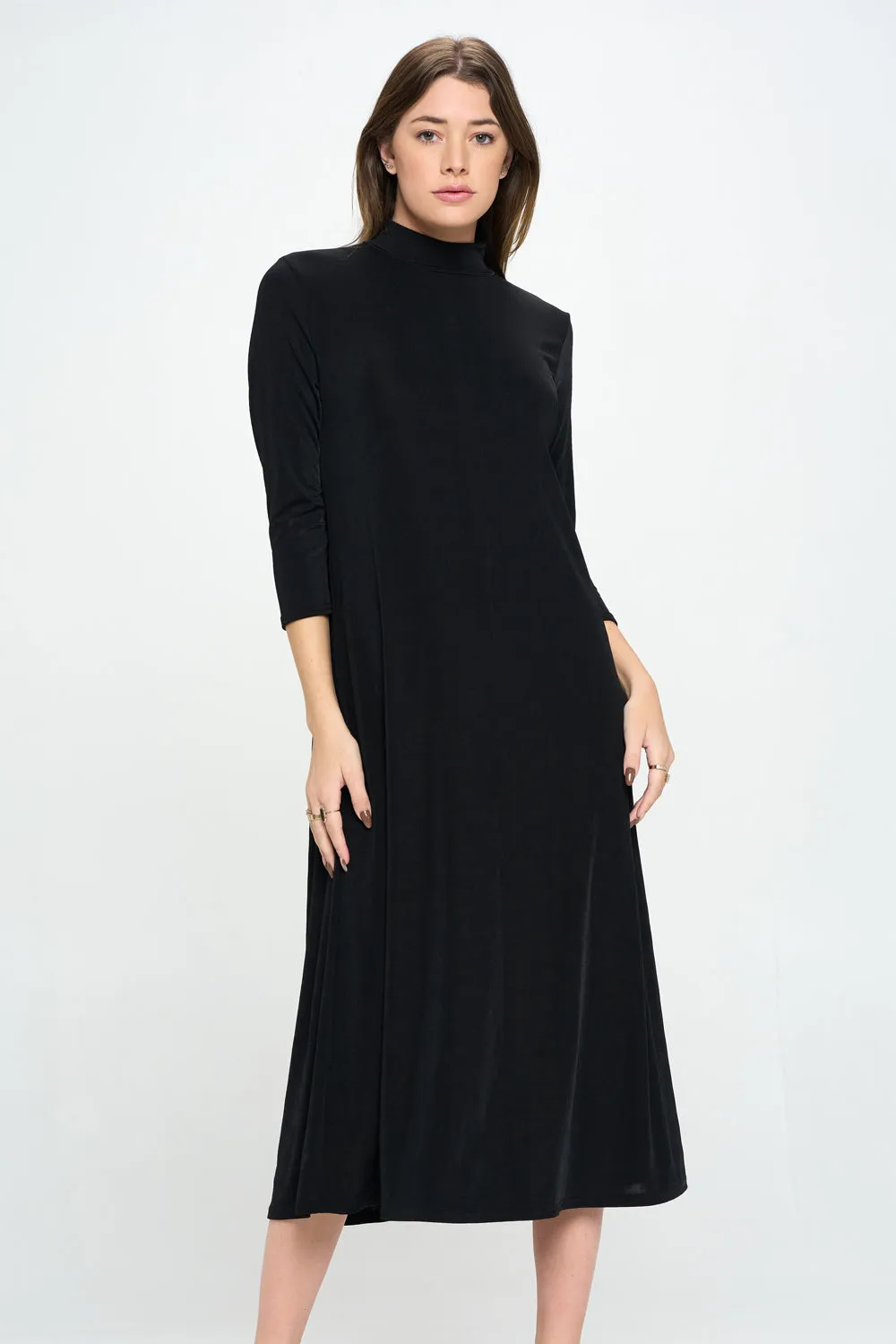 BNS Mock Neck Quarter Sleeve Dress -7077BN-QRS1