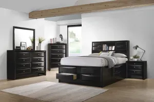 Briana Transitional Black Queen Four Piece Bedroom Set