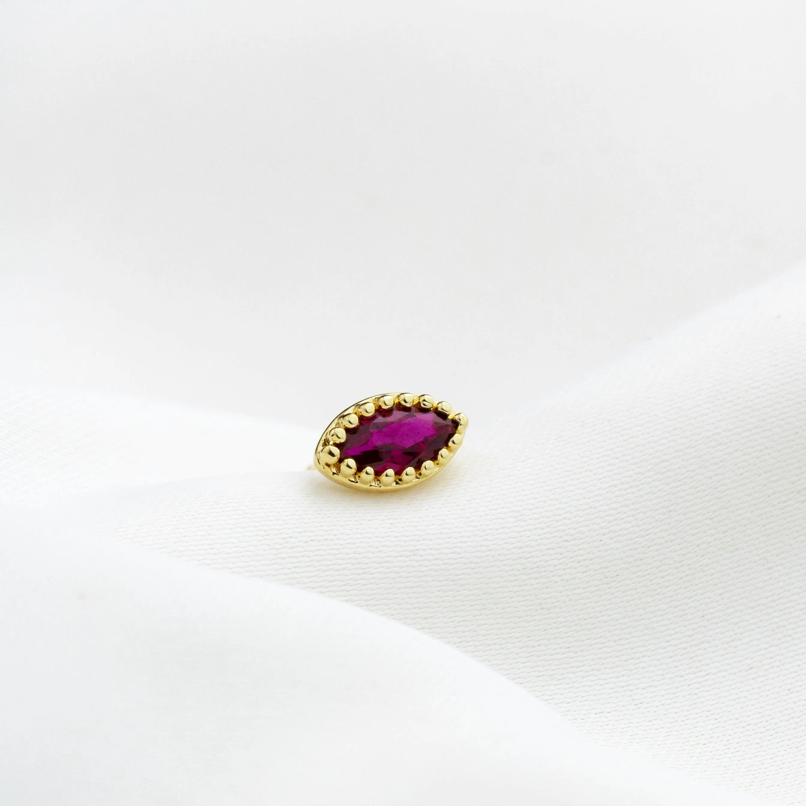 Burgundy Marquise Stud