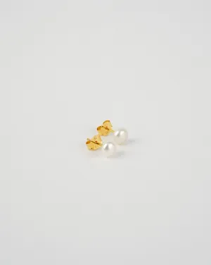 Button Freshwater Pearl Stud Earrings