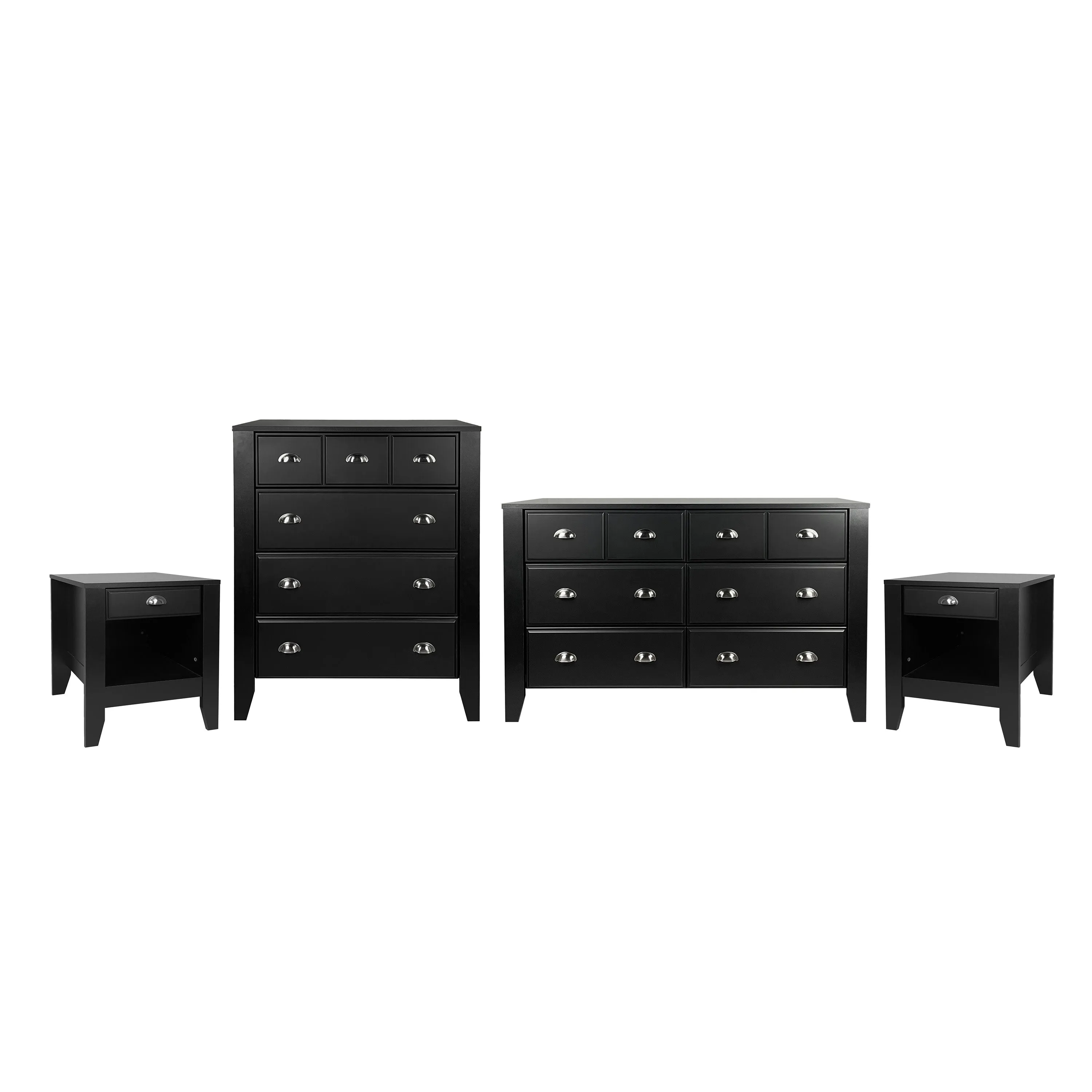 Cleary Contemporary Faux Wood 4 Piece Bedroom Set