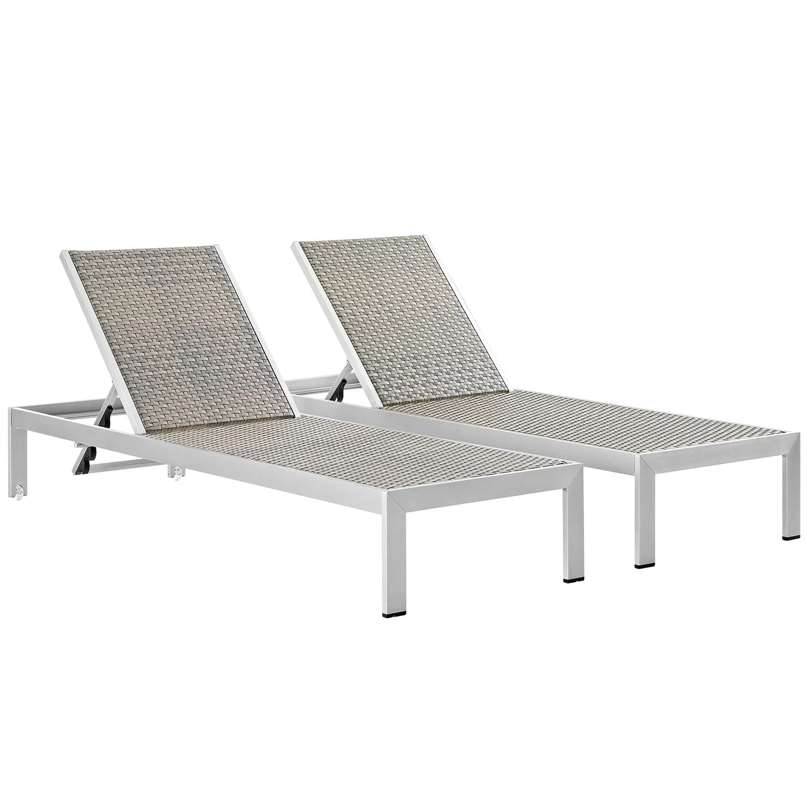 Coast Outdoor Patio Aluminum Rattan Chaise Set of 2