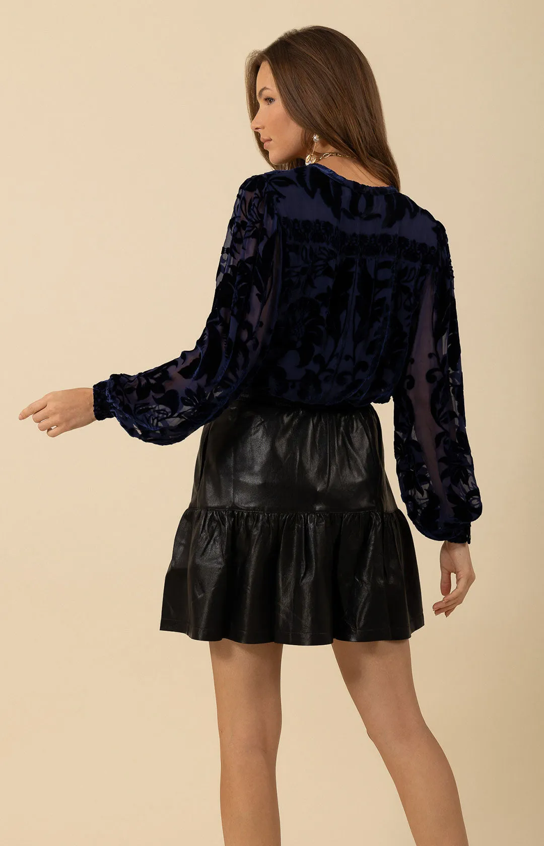 Danielle Velvet Burnout Solid Top