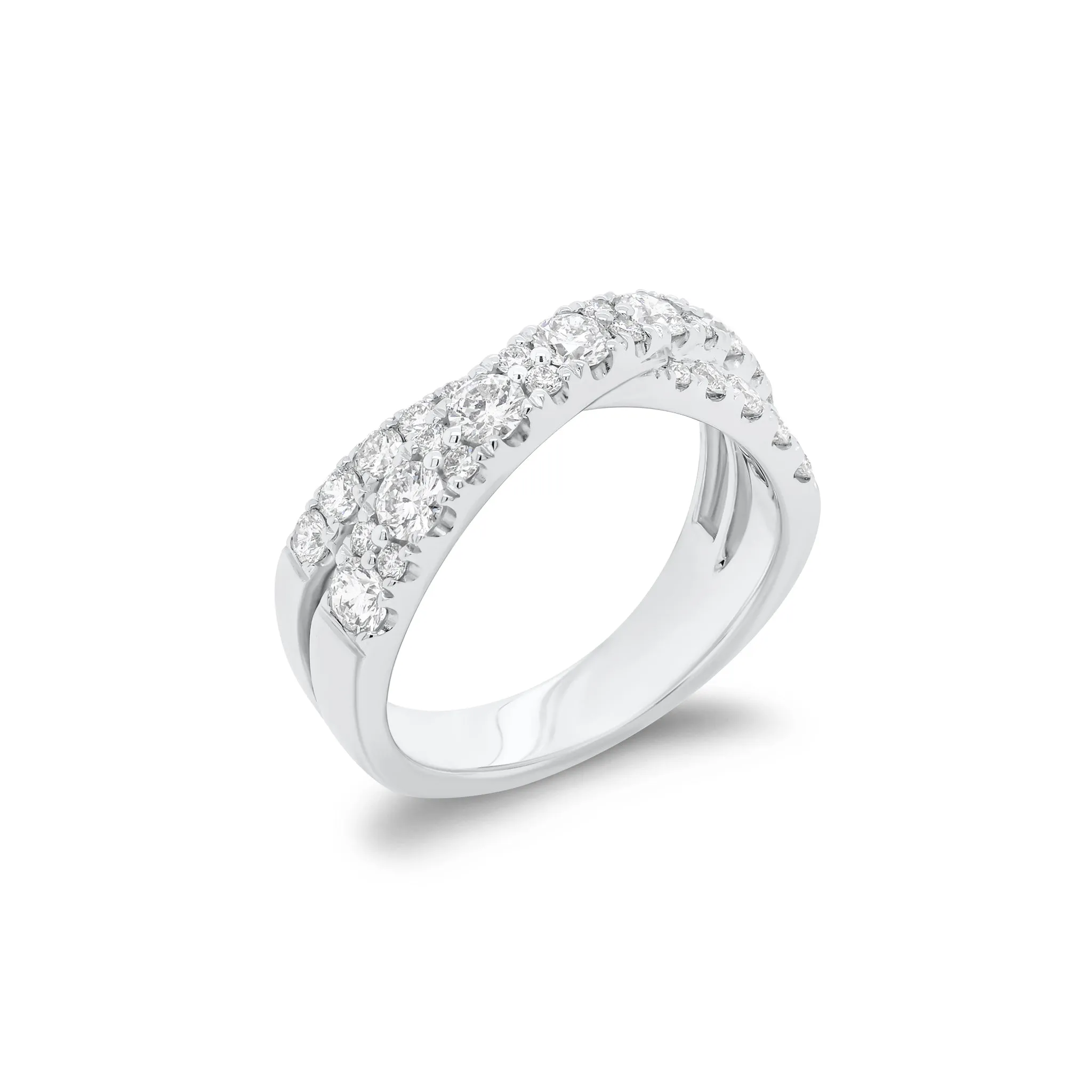 Diamond Simple Crossover Ring