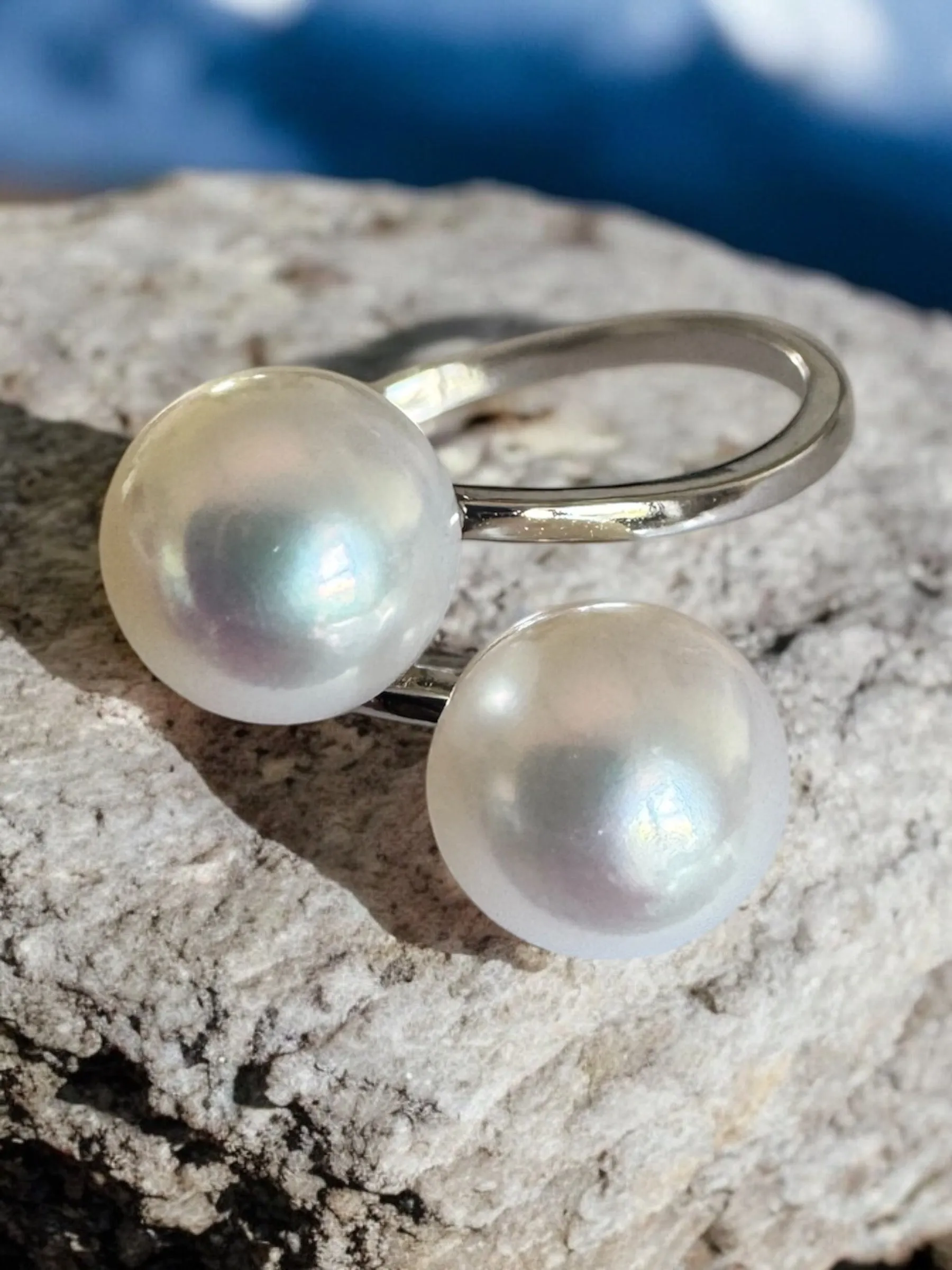 Double Cultured Pearl Ring