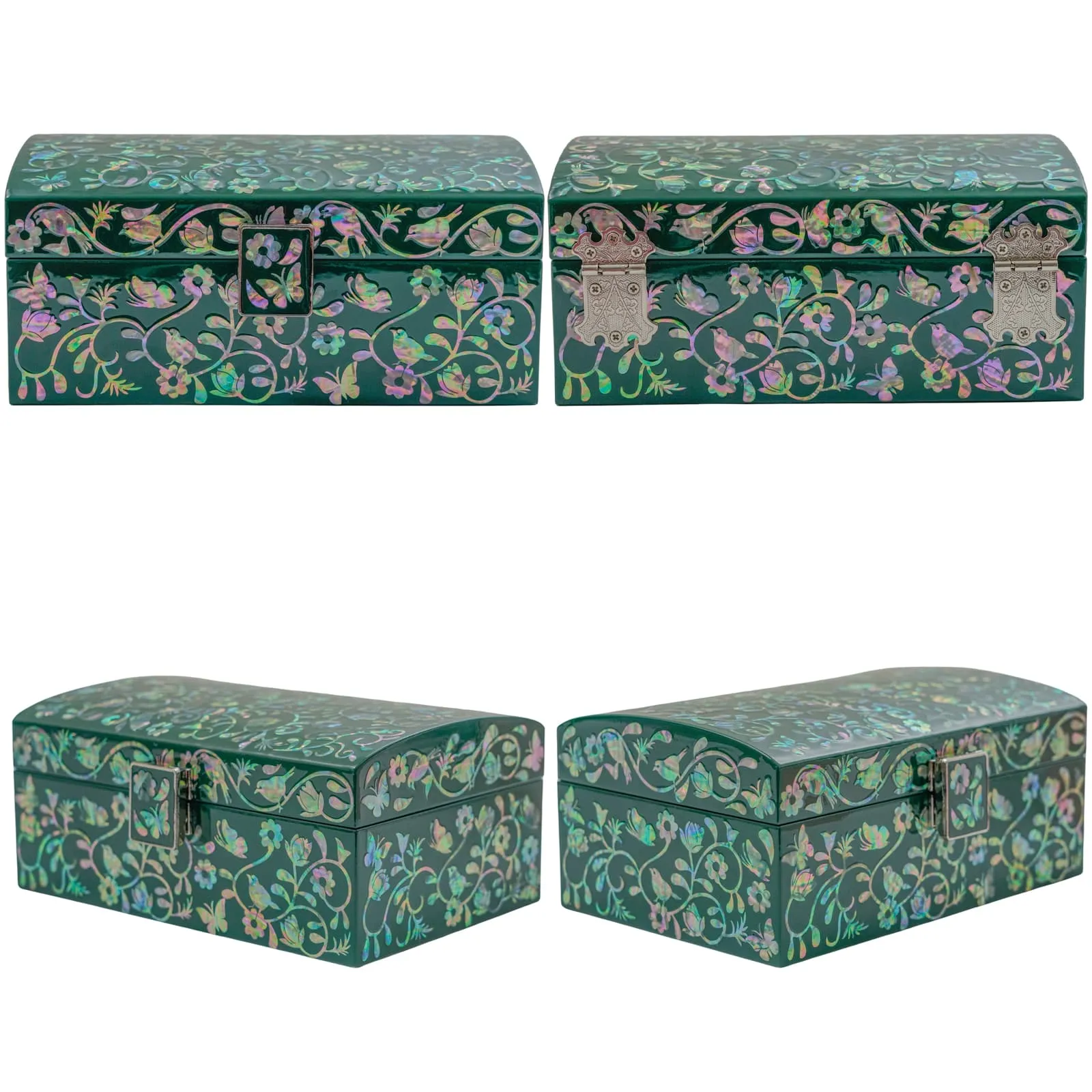 Exquisite Dark Green Mother of Pearl Wooden Box