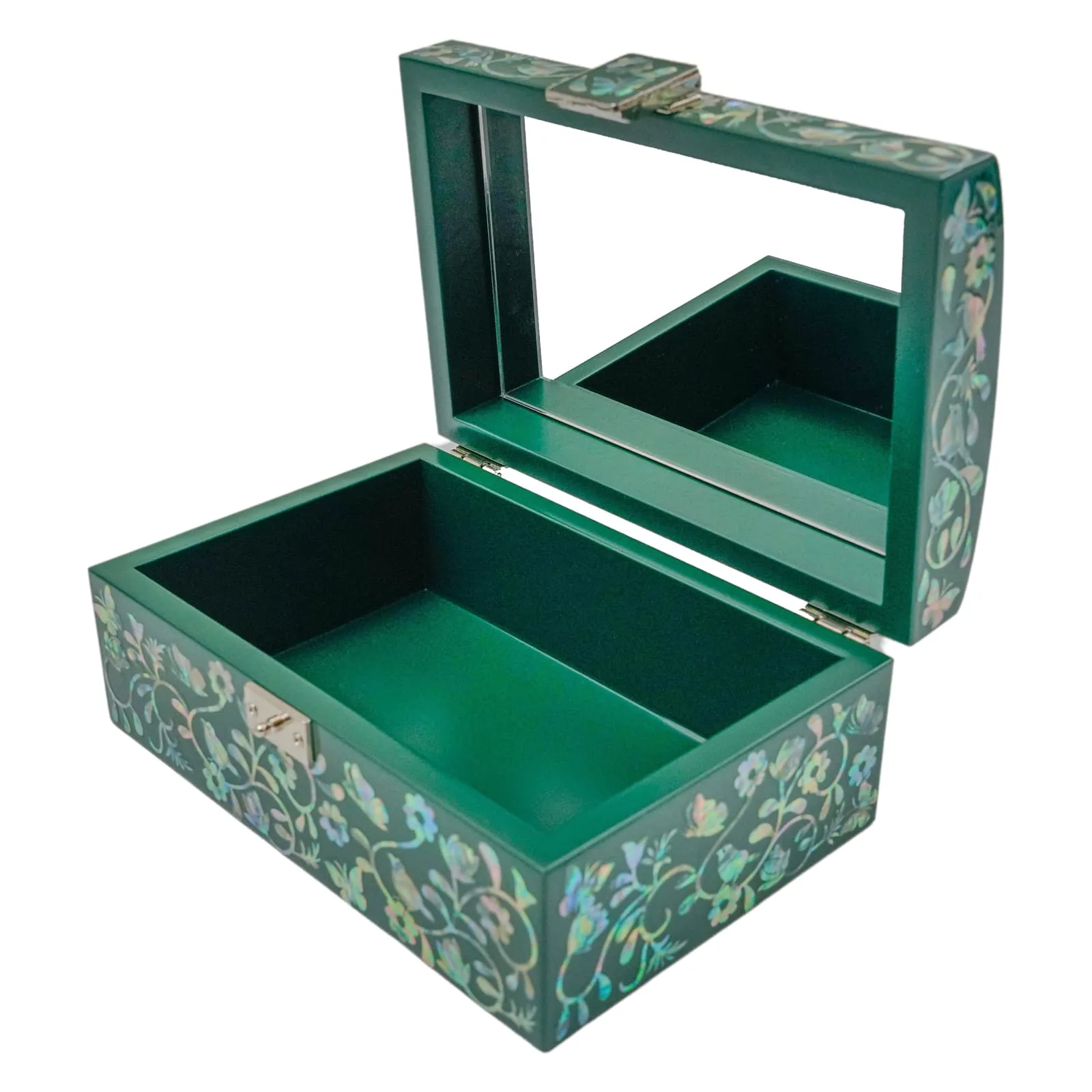 Exquisite Dark Green Mother of Pearl Wooden Box