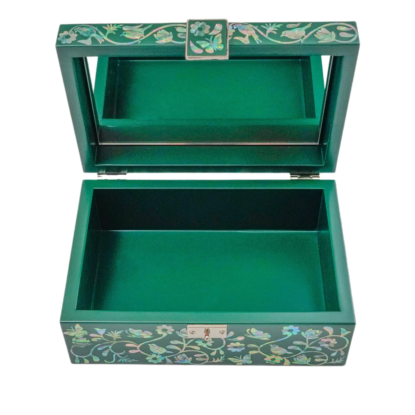 Exquisite Dark Green Mother of Pearl Wooden Box