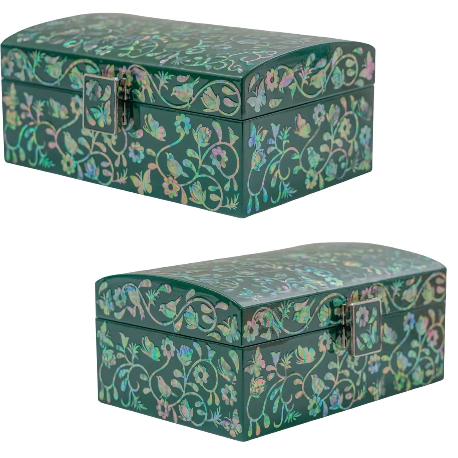 Exquisite Dark Green Mother of Pearl Wooden Box