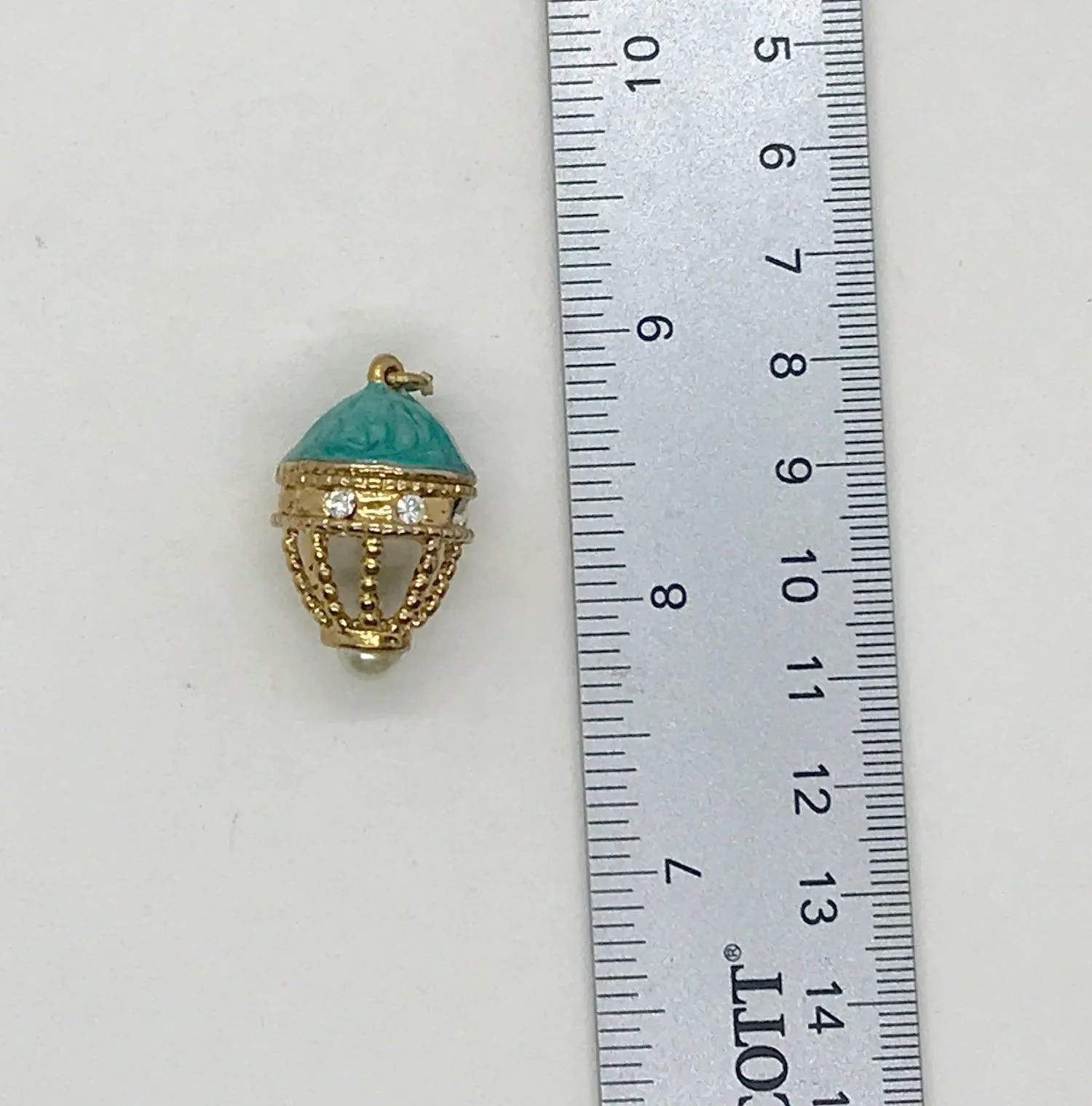 Exquisite Egg Pendant in Teal Enamel