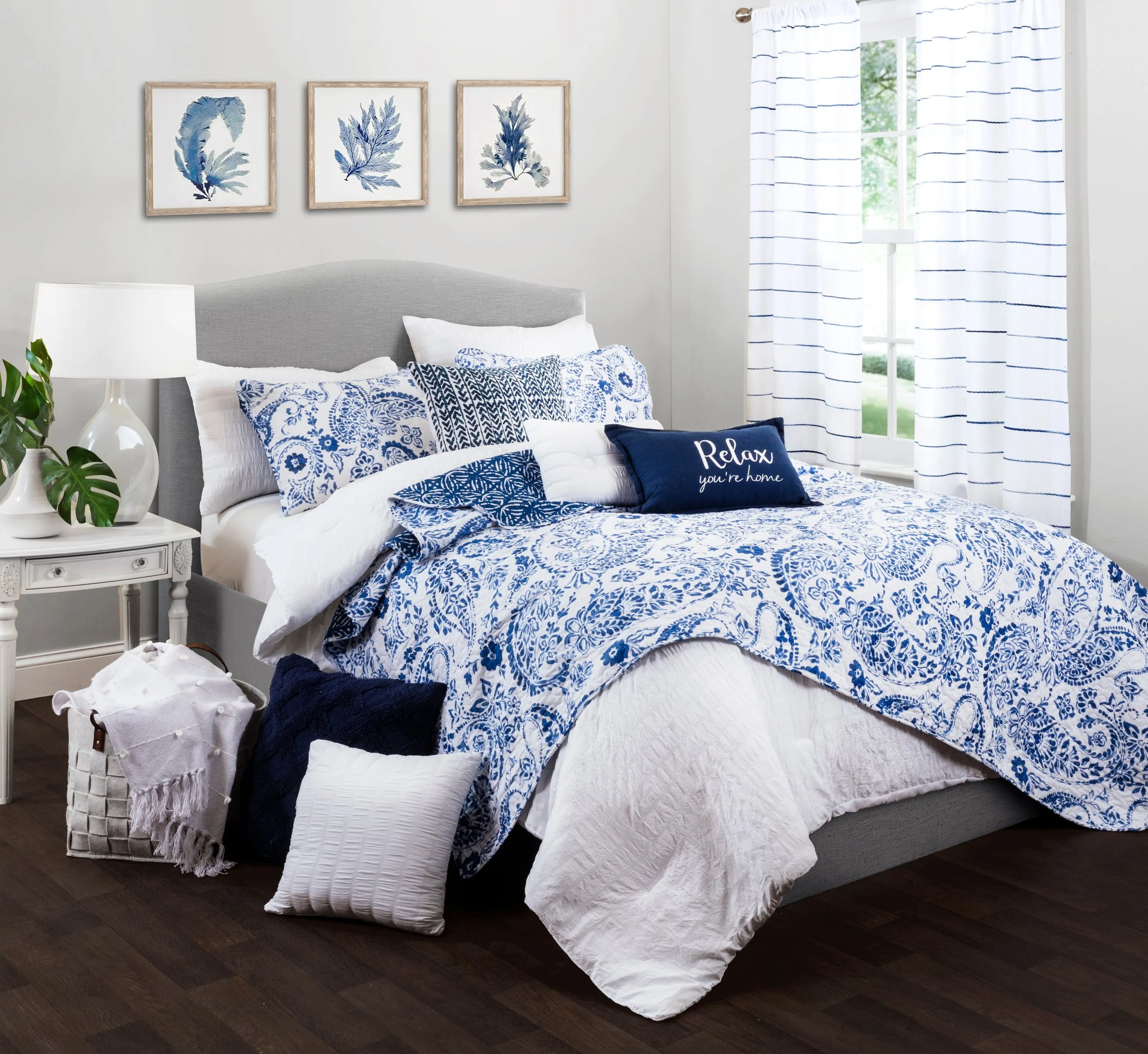 Farmhouse Seersucker 5 Piece Comforter Set