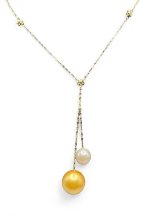 GOLD AND WHITE SOUTH SEA PEARL NECKLACE