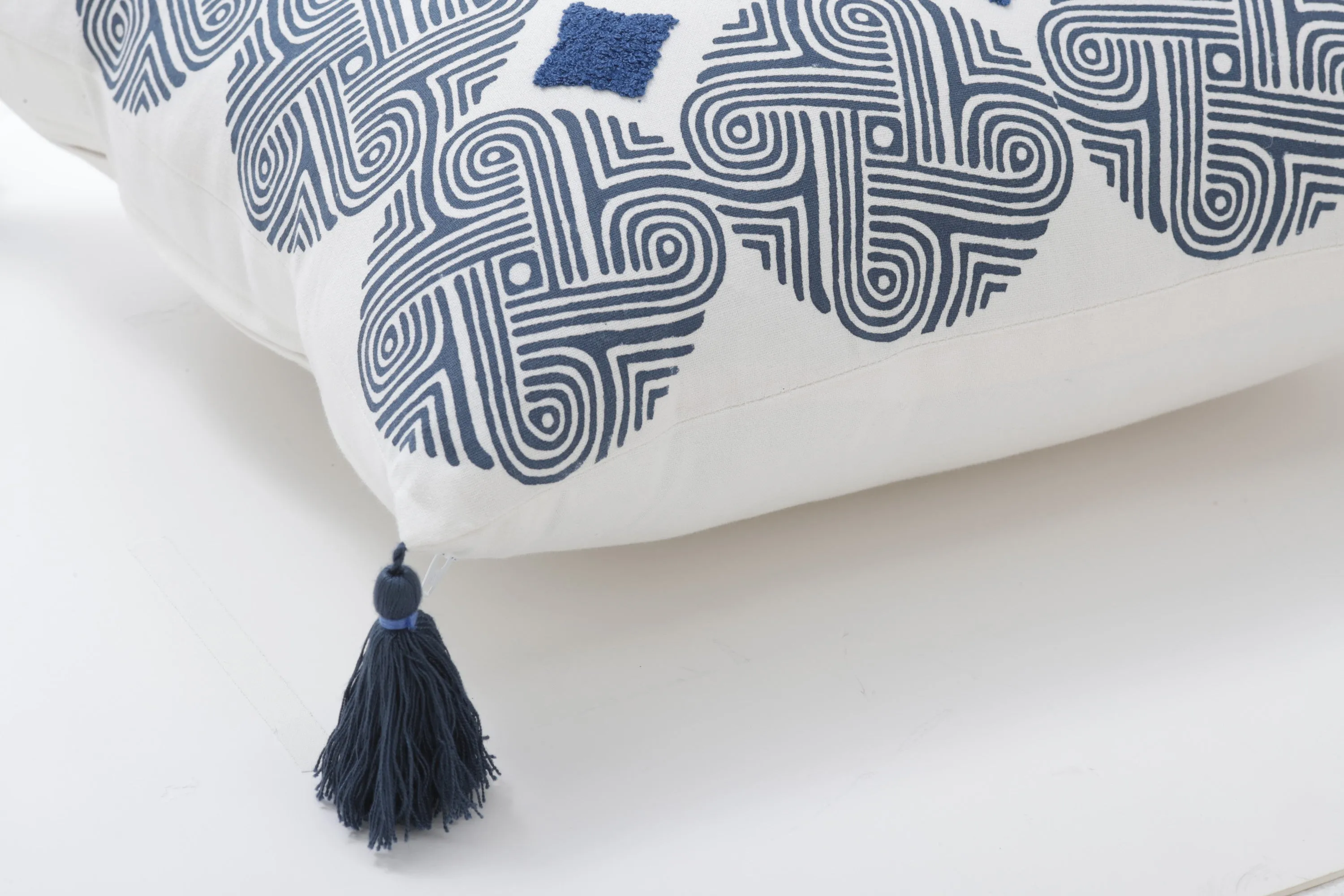 Hiawatha Blue/Black/White 18-Inch Throw Pillow