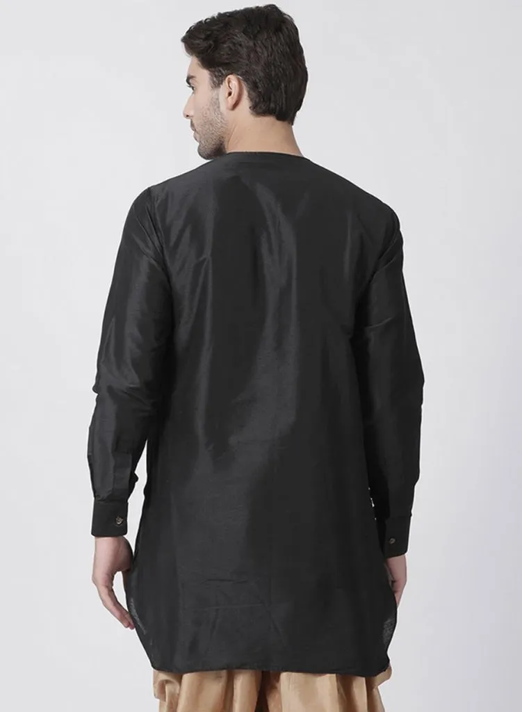 Jashvi Men's Black Cotton Blend Kurta