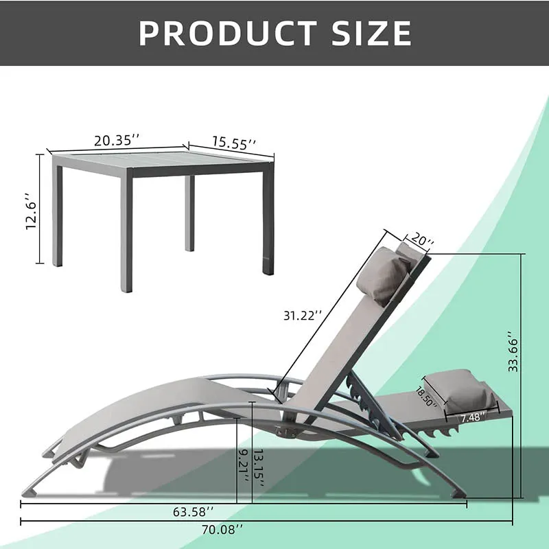 Lounge Chair Set (2 Chairs) - Curved Design