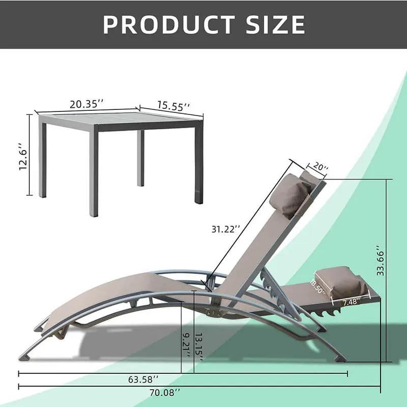 Lounge Chair Set (2 Chairs) - Curved Design