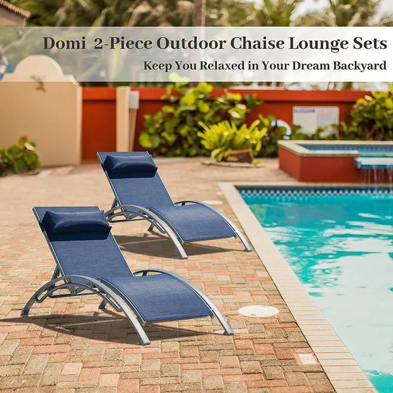 Lounge Chair Set (2 Chairs) - Curved Design