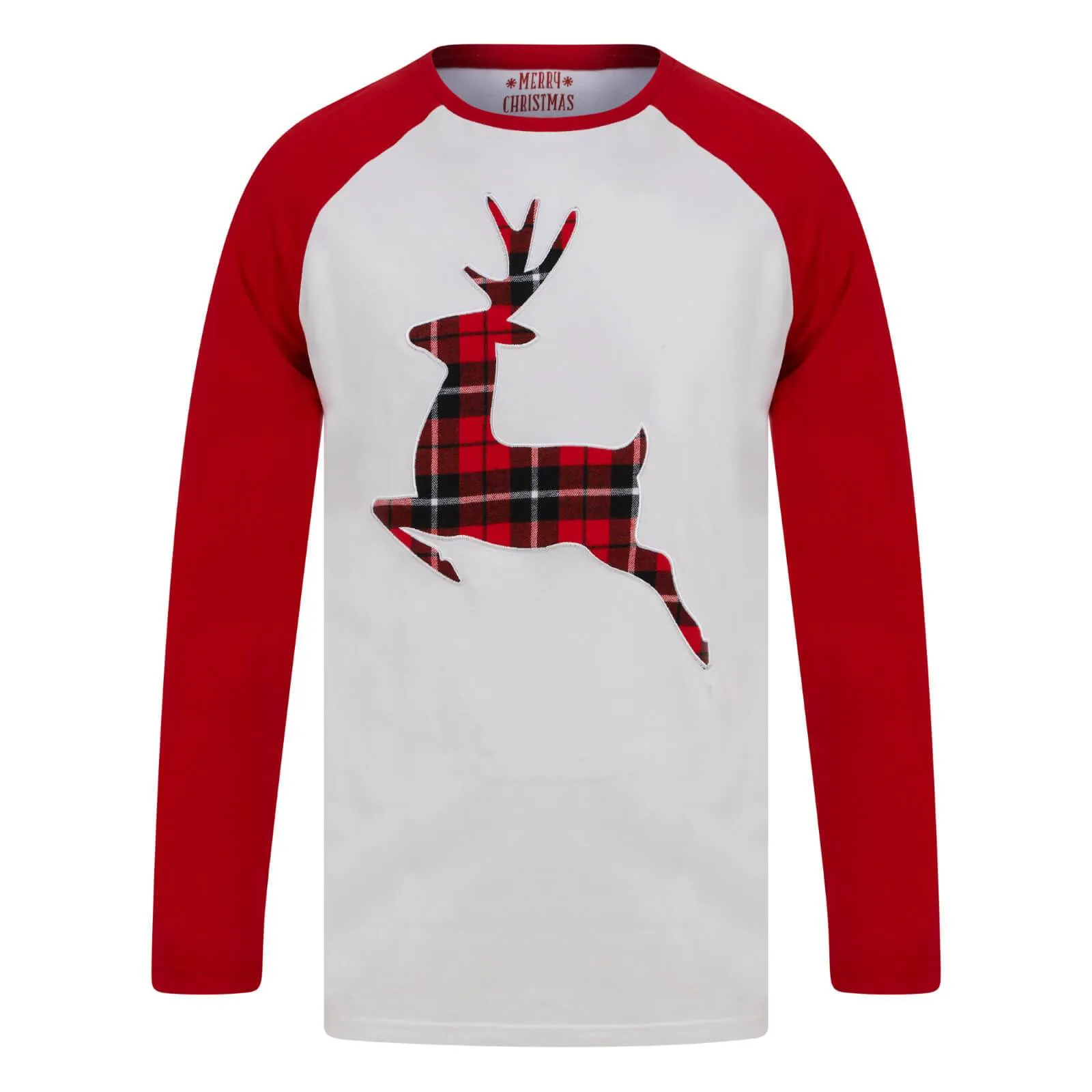 Mens Christmas Pyjama Set Reindeer/Stag Check Bottoms