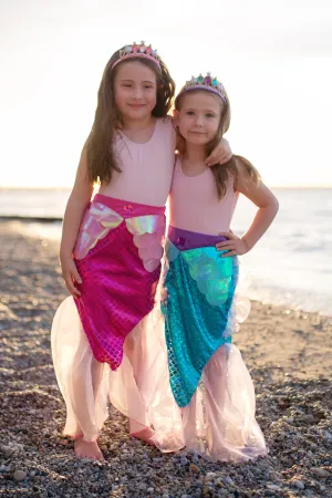 Mermaid Glimmer Skirt Set with Headband