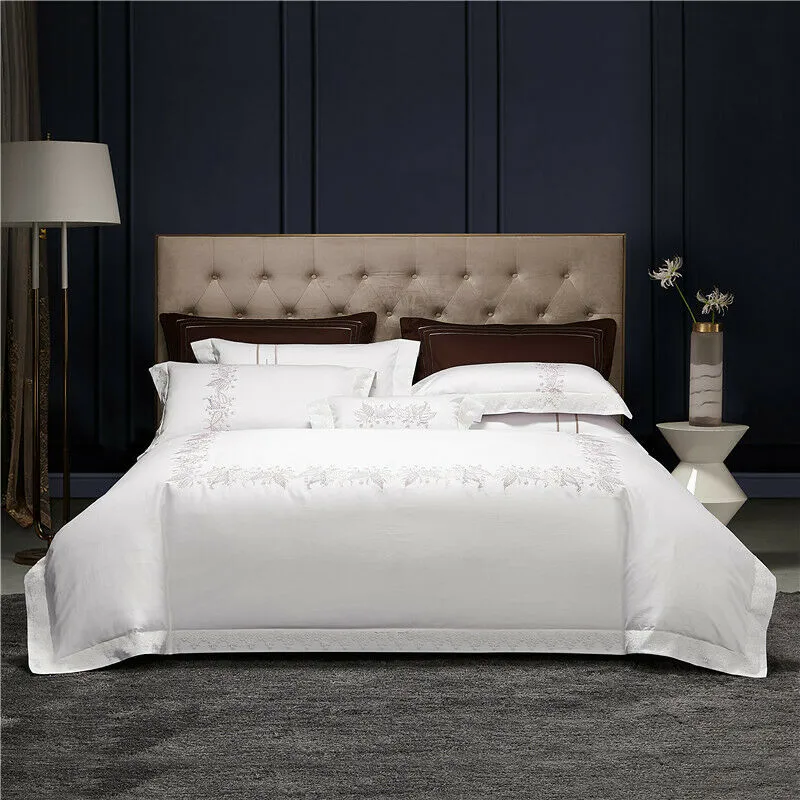 New 1000TC 100% Egyptian Cotton Royal Luxury Bedding Set King Queen Size Embroidery