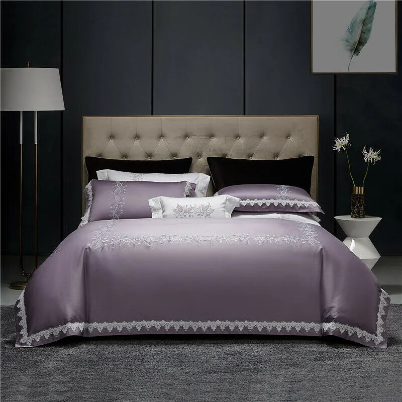 New 1000TC 100% Egyptian Cotton Royal Luxury Bedding Set King Queen Size Embroidery