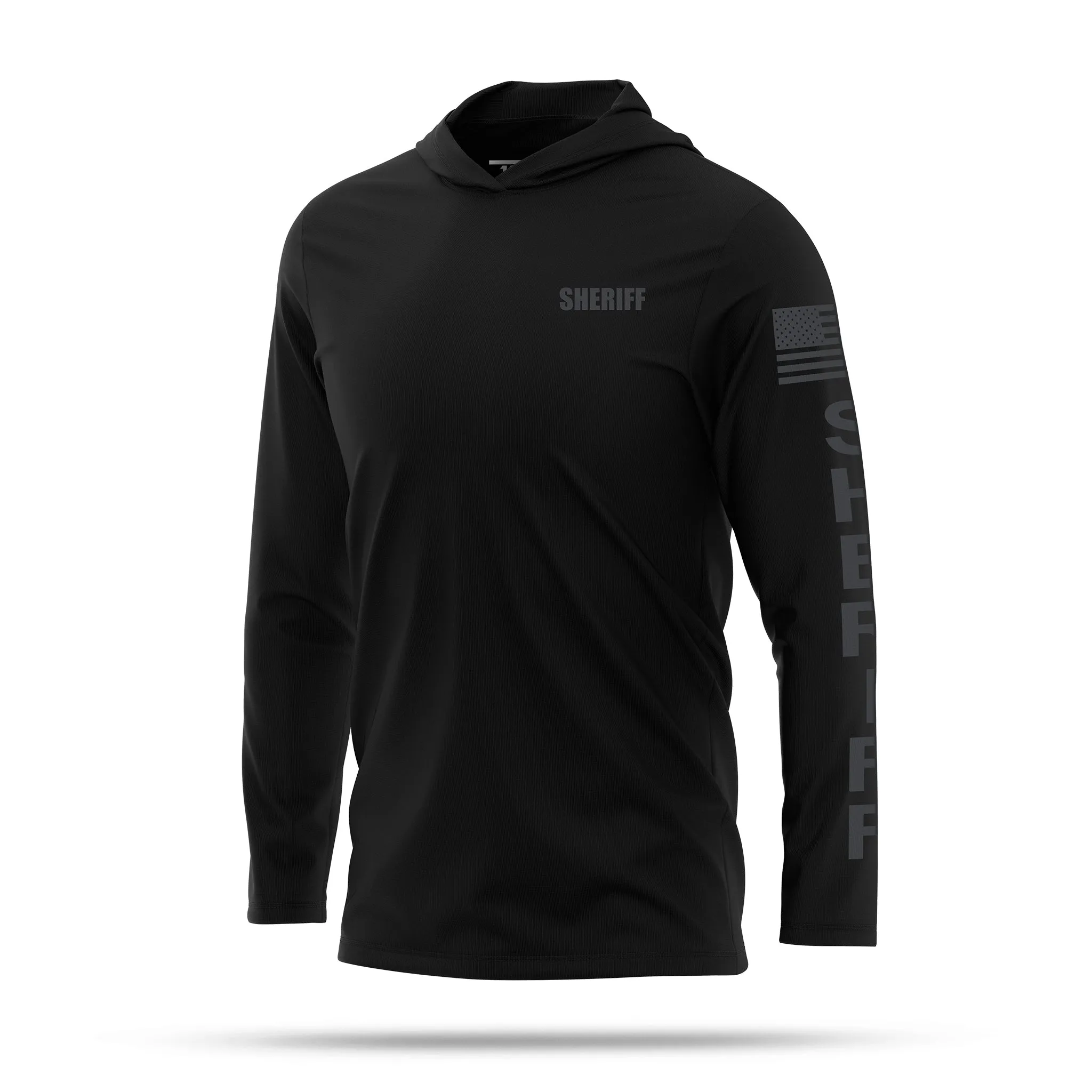 [SHERIFF] Men's Performance Hooded Long Sleeve [BLK/BLK]