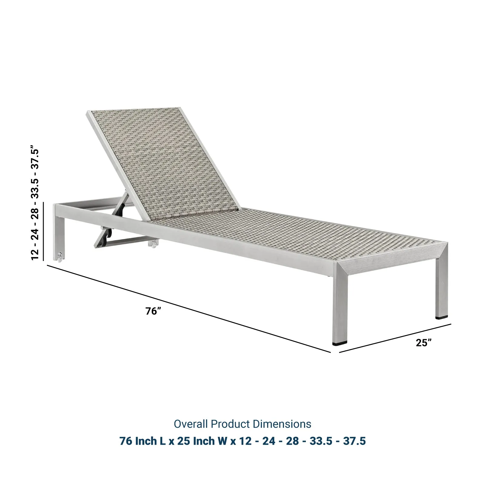 Shore Chaise Outdoor Patio Aluminum Set of 6