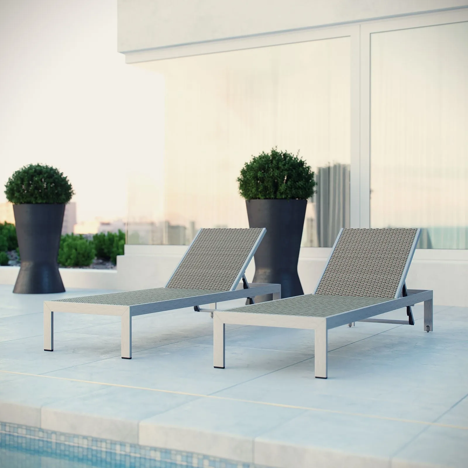 Shore Outdoor Patio Aluminum Rattan Chaise