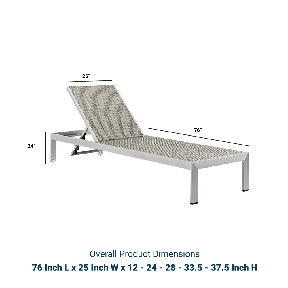 Shore Outdoor Patio Aluminum Rattan Chaise