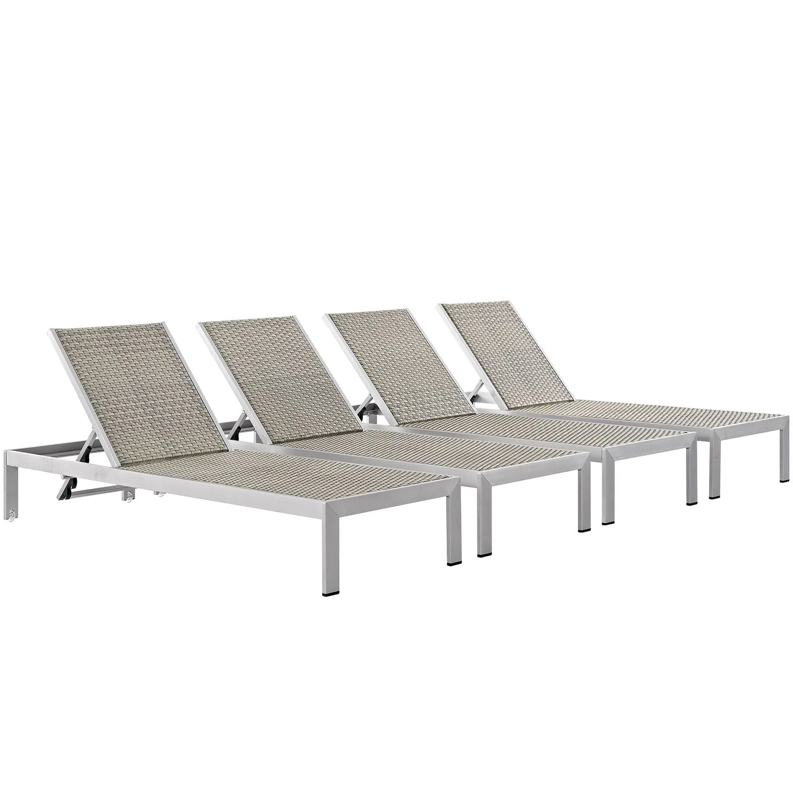 Shore Outdoor Patio Aluminum Rattan Chaise