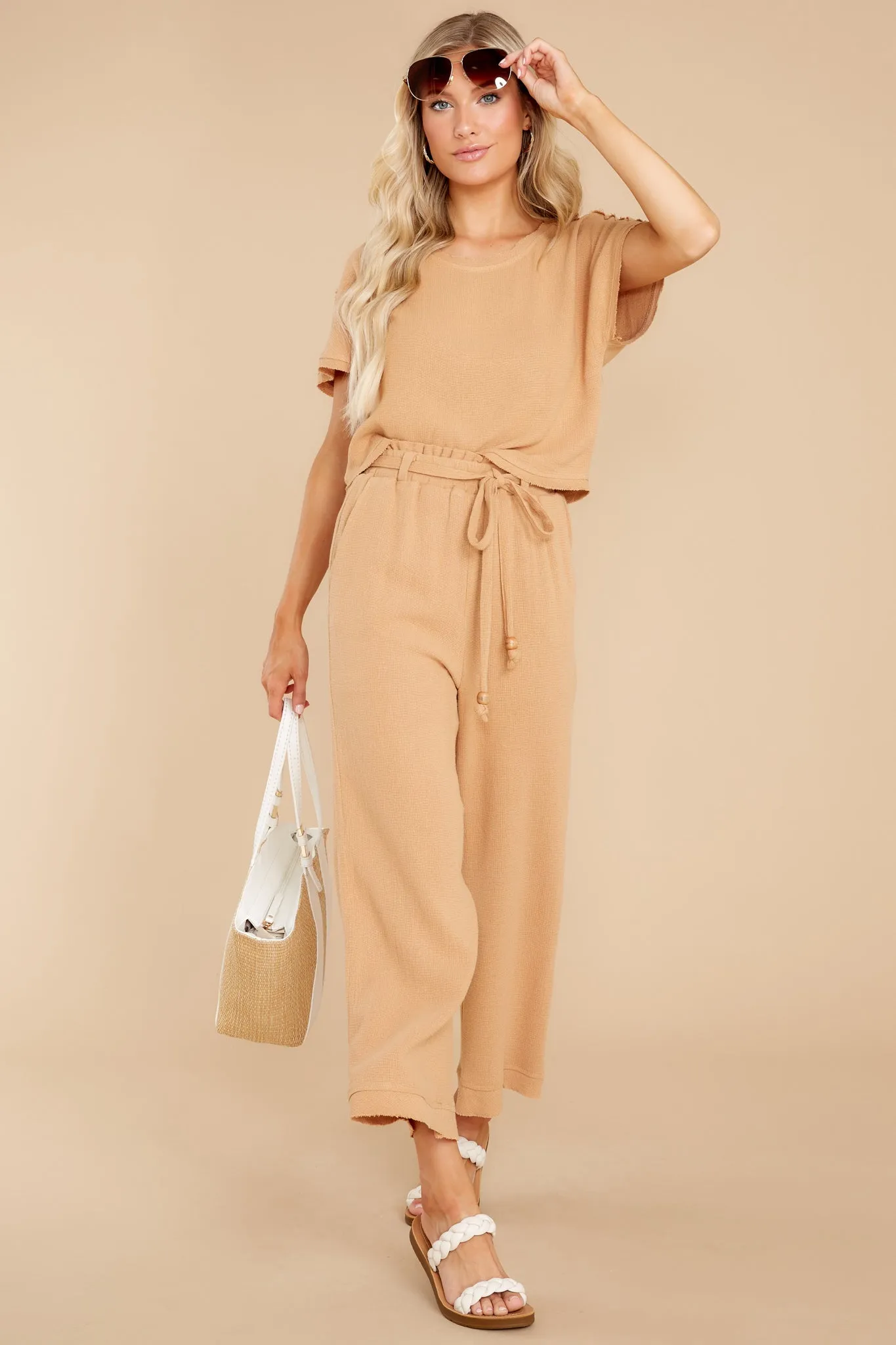 Simple Decisions Tan Two Piece Set