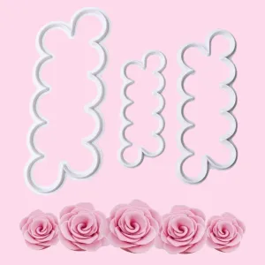 Simple Rose fondant cutter 3 piece set