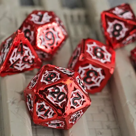 Spider Sense Hollow 7-Piece Metal Dice Set