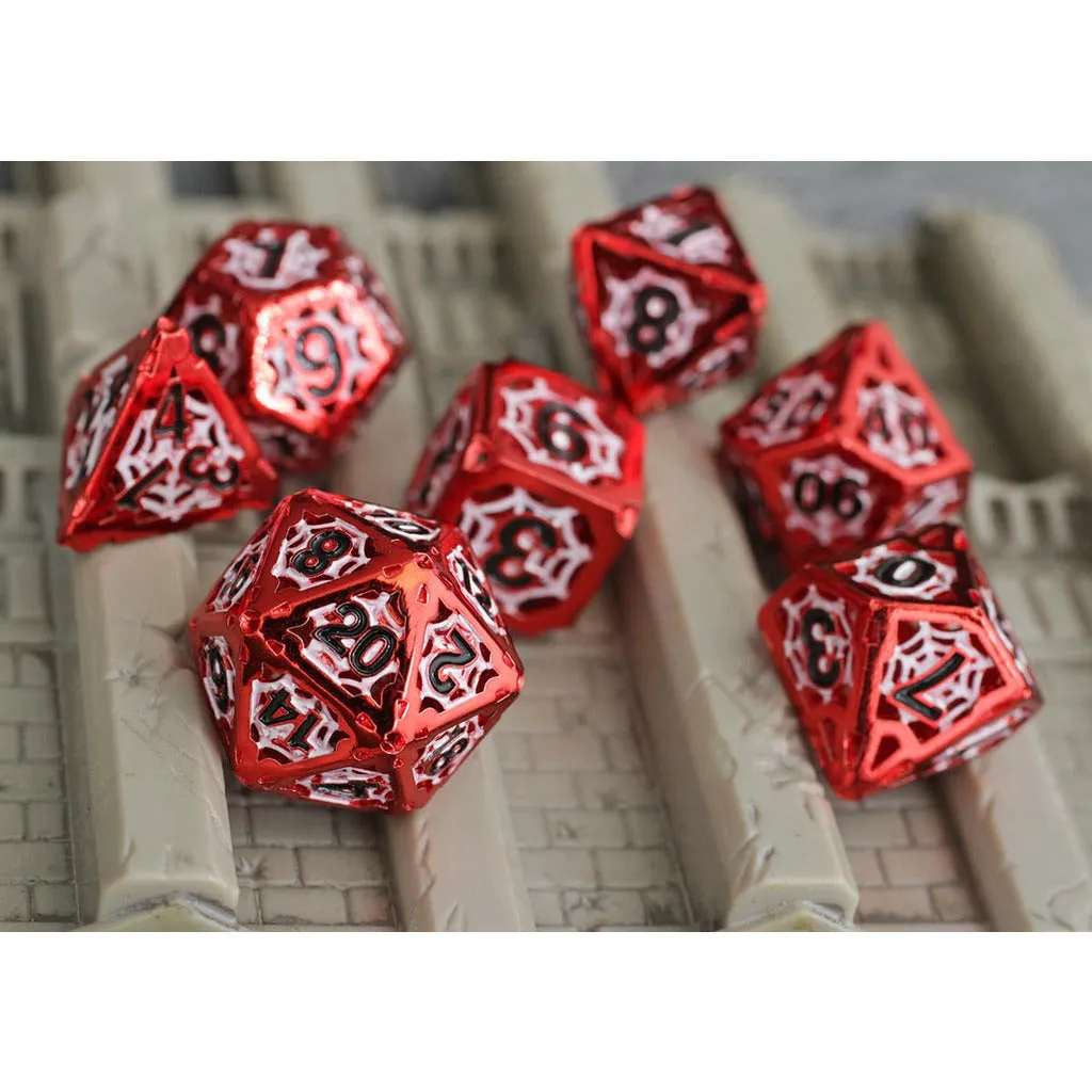 Spider Sense Hollow 7-Piece Metal Dice Set